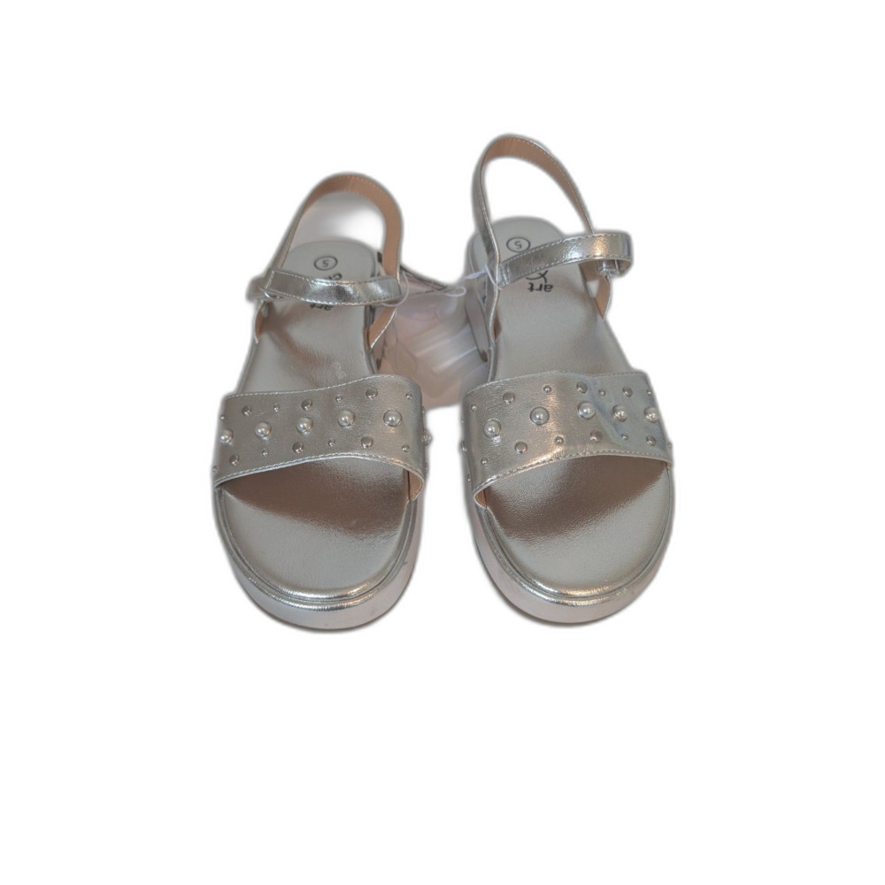 Kids Liana Pearl Studded Platform Sandals -art class- Silver Size 5